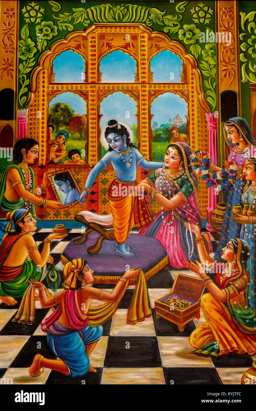 Dio indù Krishna. Bhaktivedanta manor, Watford, Regno Unito Foto Stock