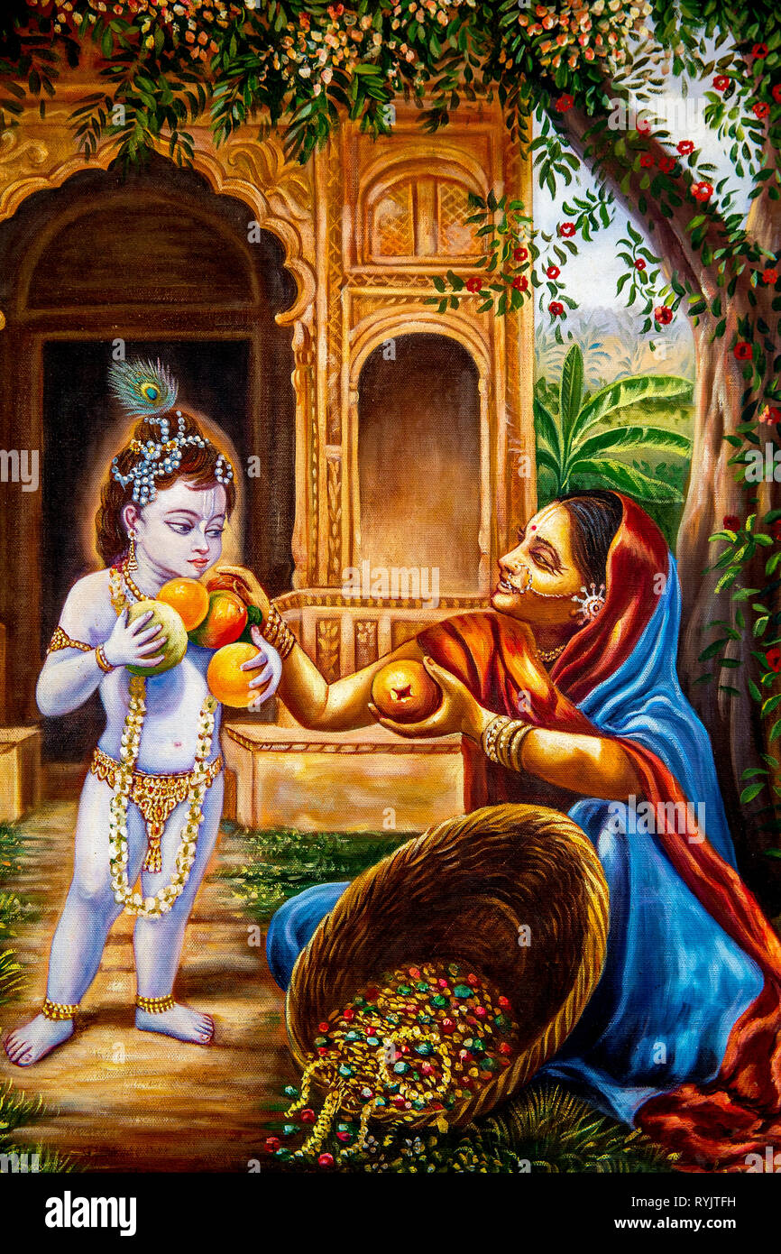 Dio indù Krishna. Bhaktivedanta manor, Watford, Regno Unito Foto Stock