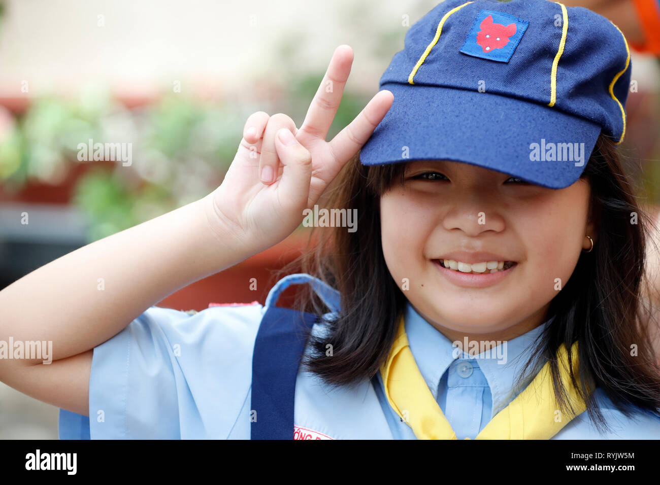 Movimento Scout. Giovane ragazza. Can Tho. Il Vietnam. Foto Stock