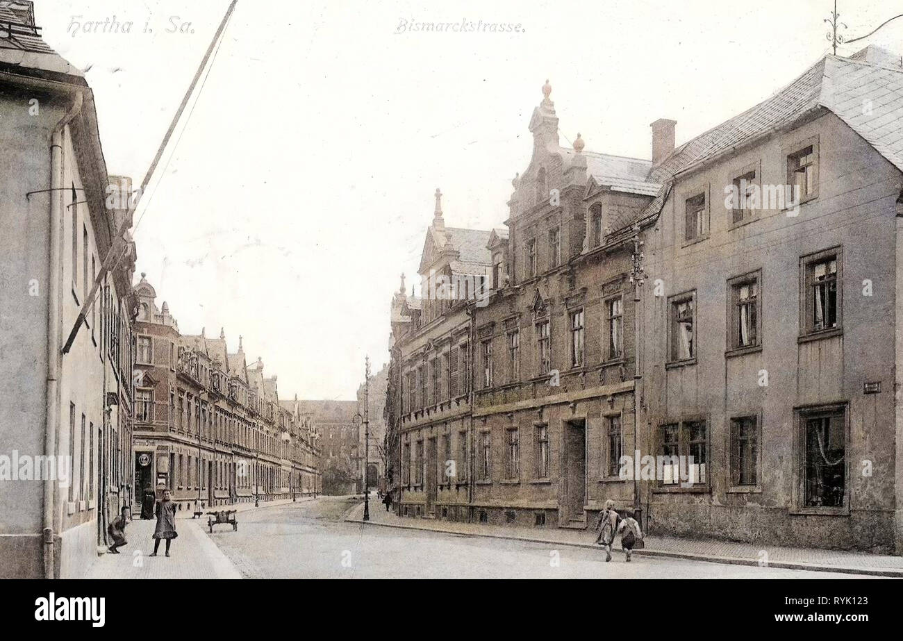 Gerhart-Hauptmann-Straße (Hartha), 1913, Landkreis Mittelsachsen, Hartha, Bismarckstraße, Germania Foto Stock
