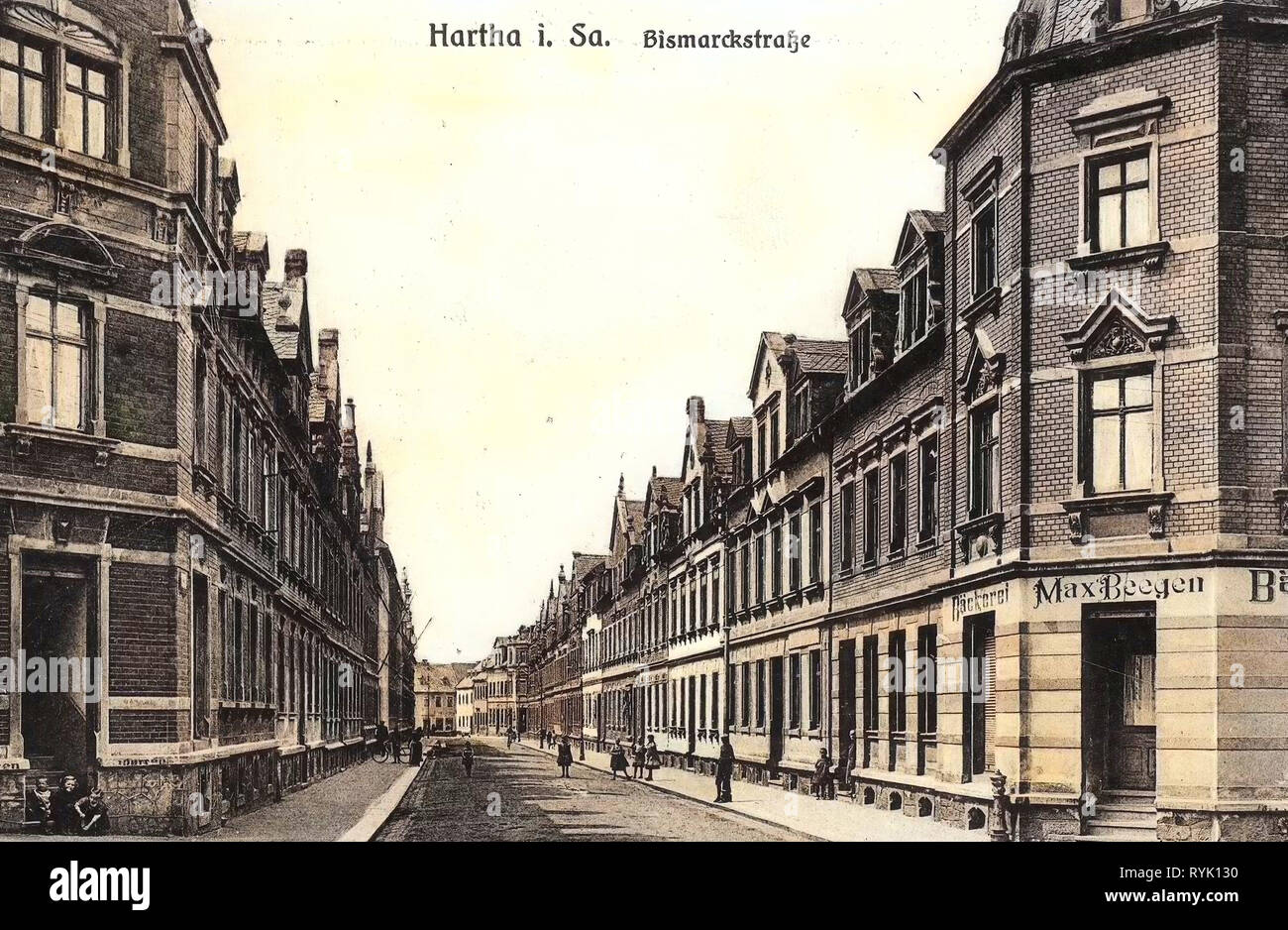 Panetterie in Sassonia, Gerhart-Hauptmann-Straße (Hartha), 1913, Landkreis Mittelsachsen, Hartha, Bismarckstraße, Germania Foto Stock