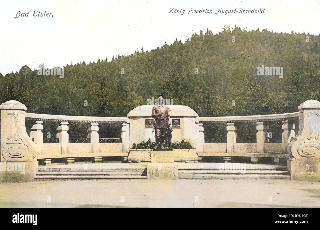 Federico Augusto III di Sassonia, monumenti e testimonianze di persone in Germania, 1913, Vogtlandkreis, Bad Elster, König, Friedrich August, Denkmal Foto Stock