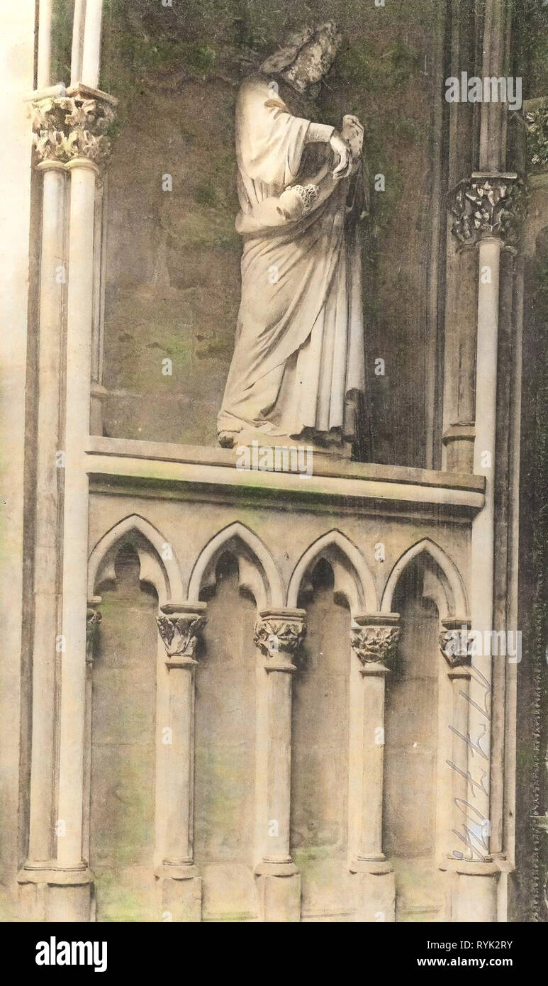 Interno della cattedrale di Meissen, le statue di San Zaccaria, 1914, Meißen, Dom, Vorhalle, Zaccaria, Germania Foto Stock