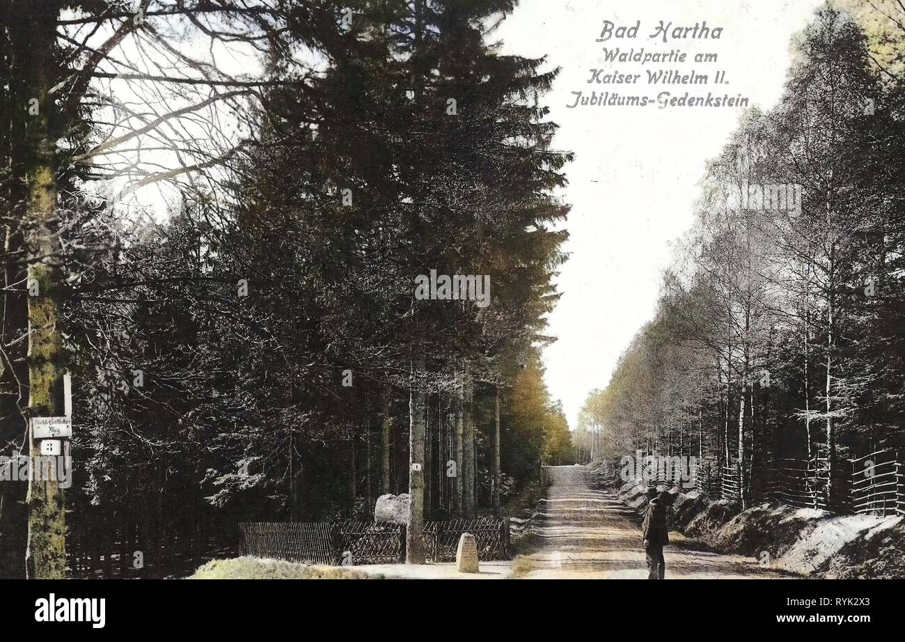 Tharandter Wald, monumenti e testimonianze di persone in Germania, monumenti e memoriali di Guglielmo II di Germania 1914, Landkreis Sächsische Schweiz-Osterzgebirge, Bad Hartha, Kaiser Wilhelm Jubiläums, Gedenkstein Foto Stock