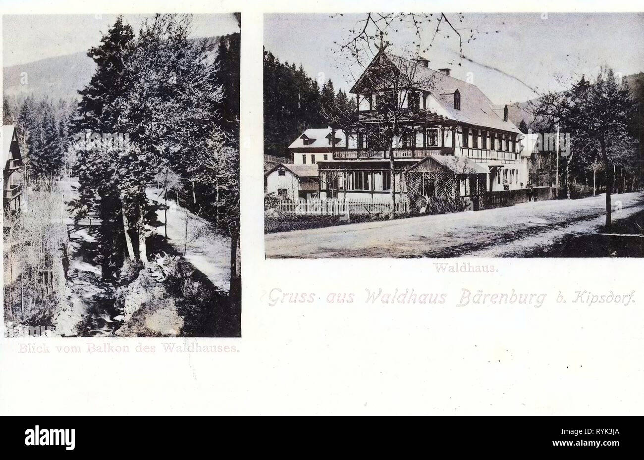 Cartoline Multiview, Bärenburg 1901, Landkreis Sächsische Schweiz-Osterzgebirge, Waldhaus, Germania Foto Stock