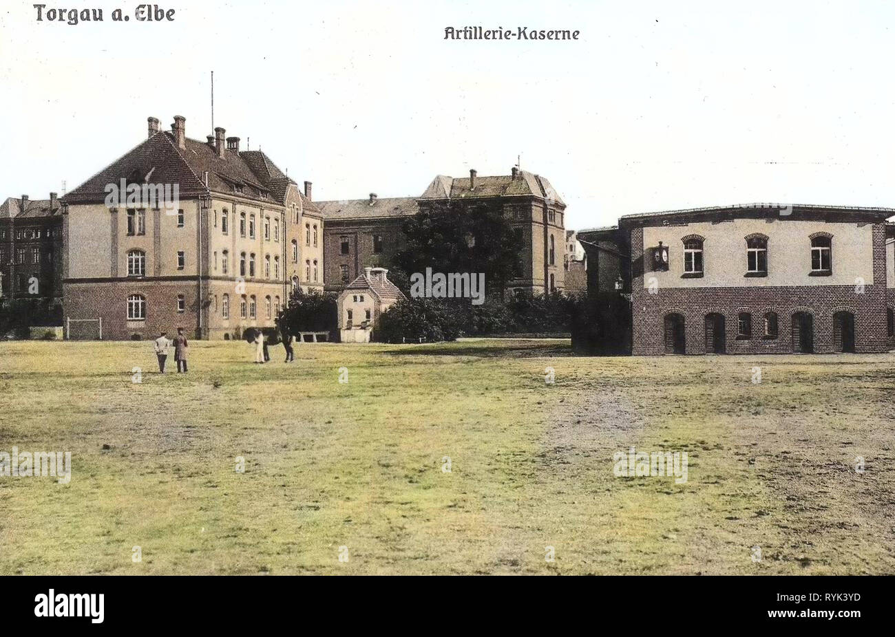 Le strutture militari della Germania, Torgauer Feldartillerie-Regiment Nr. 74, caserme in Sassonia, edifici di Torgau, 1914, Landkreis Nordsachsen, Torgau, Artillerie, Kaserne Foto Stock