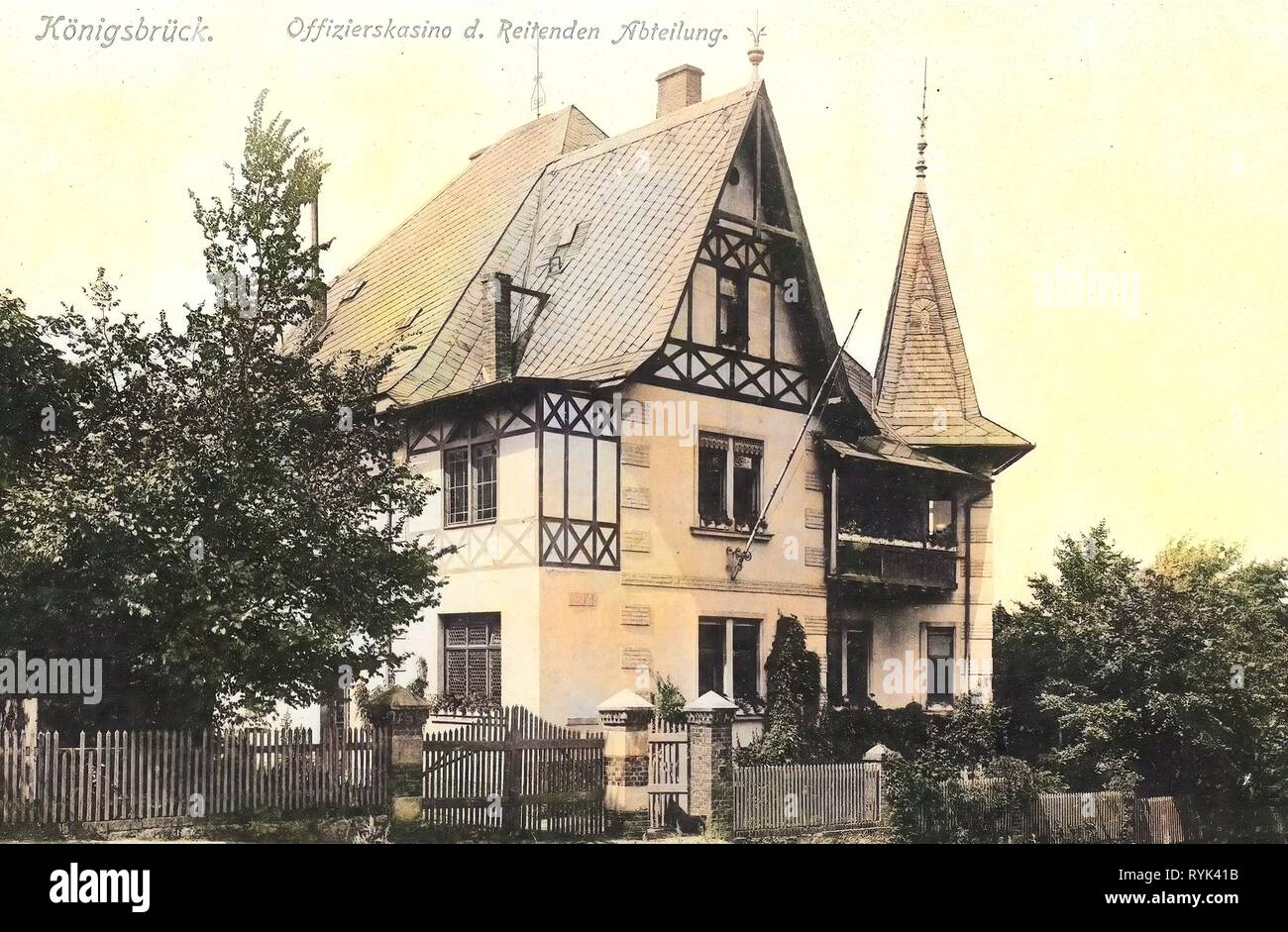 Officers' Mess in Königsbrück, le strutture militari della Germania, Esercito di Sassonia, 1914, Landkreis Bautzen, Königsbrück, Offizierskasino der Reitende Abteilung Foto Stock