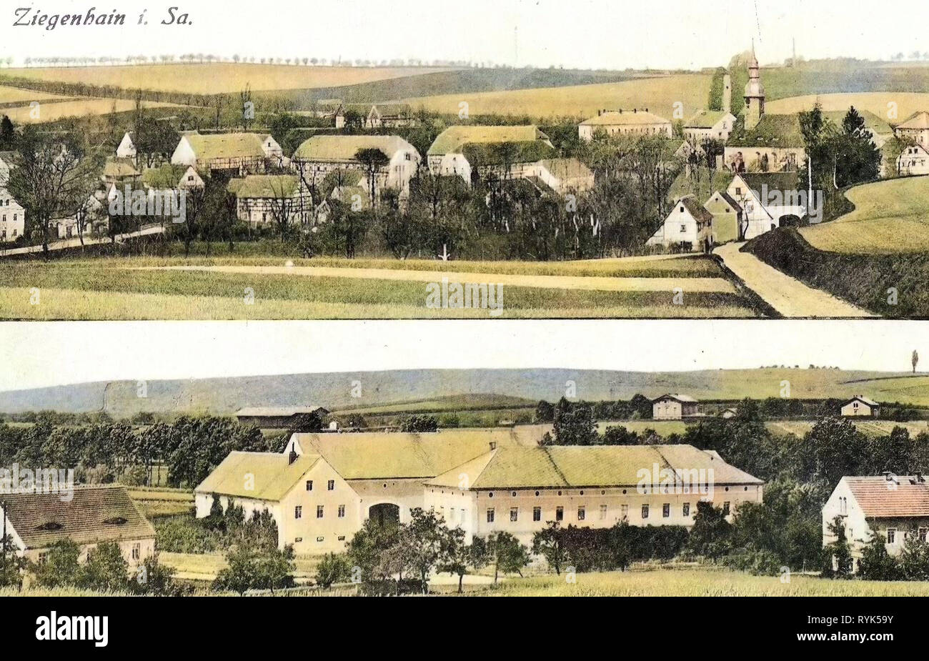 Cartoline Multiview, Ziegenhain (Nossen), chiese Nossen 1916, Landkreis Meißen, Ziegenhain, Germania Foto Stock