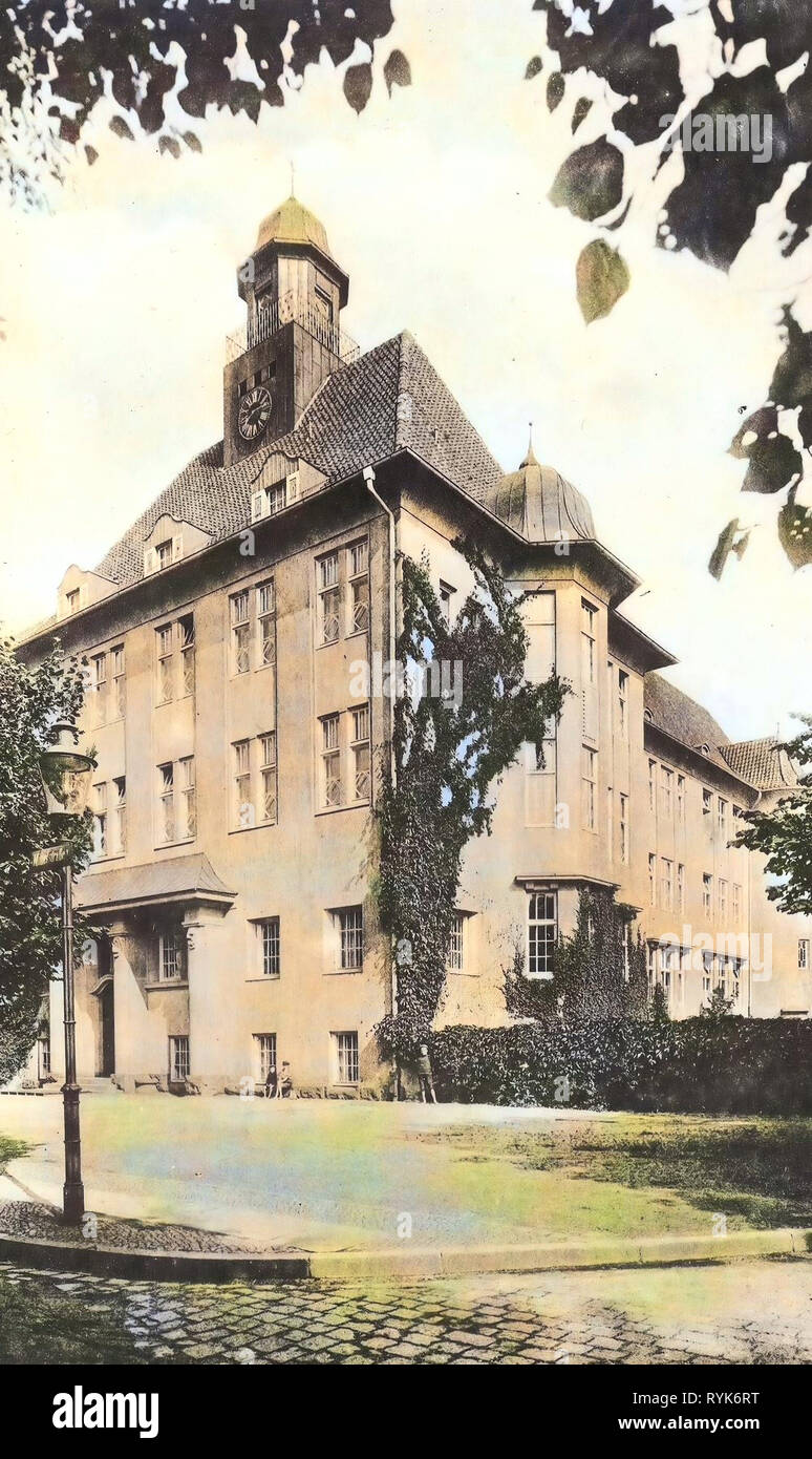 Scuole in Spremberg, edifici in Spremberg 1918, Brandeburgo, Spremberg, Realschule Foto Stock