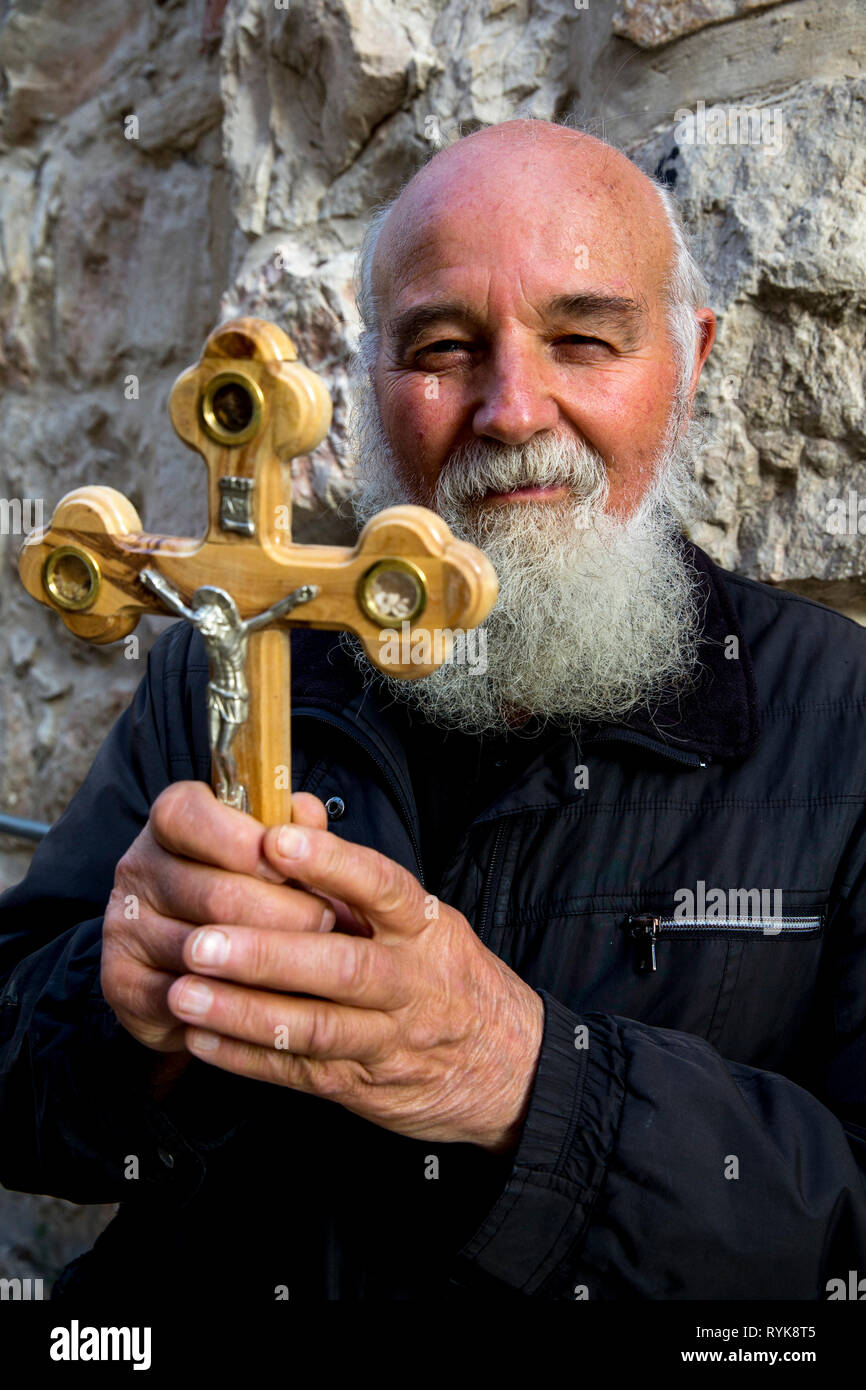 Serbo-ortodossa pellegrino a Gerusalemme, Israele. Foto Stock