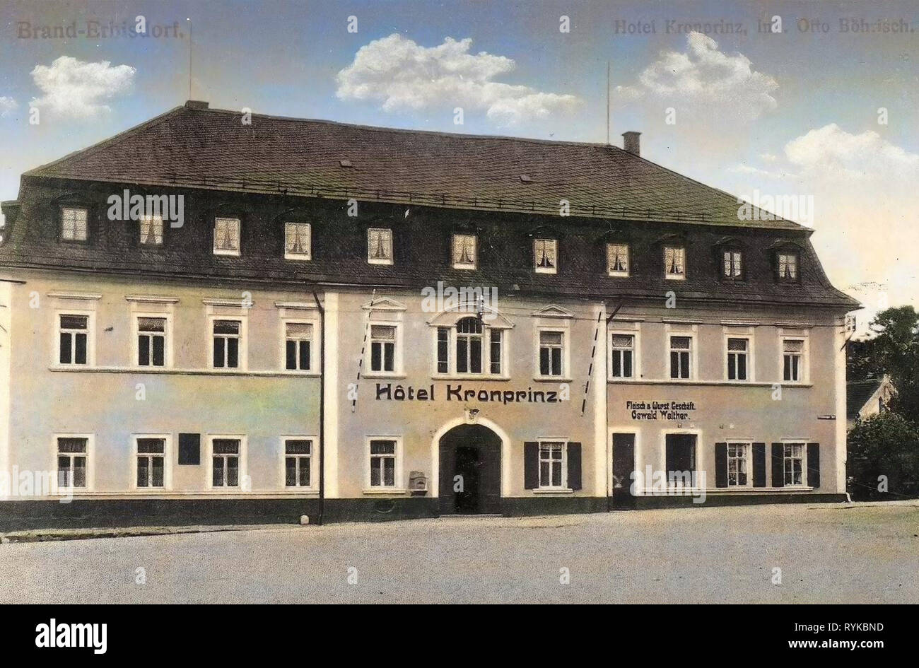 Alberghi in Sassonia, edifici in Brand-Erbisdorf, 1912, Landkreis Mittelsachsen, Marca Erbisdorf, Hotel Kronprinz, Germania Foto Stock