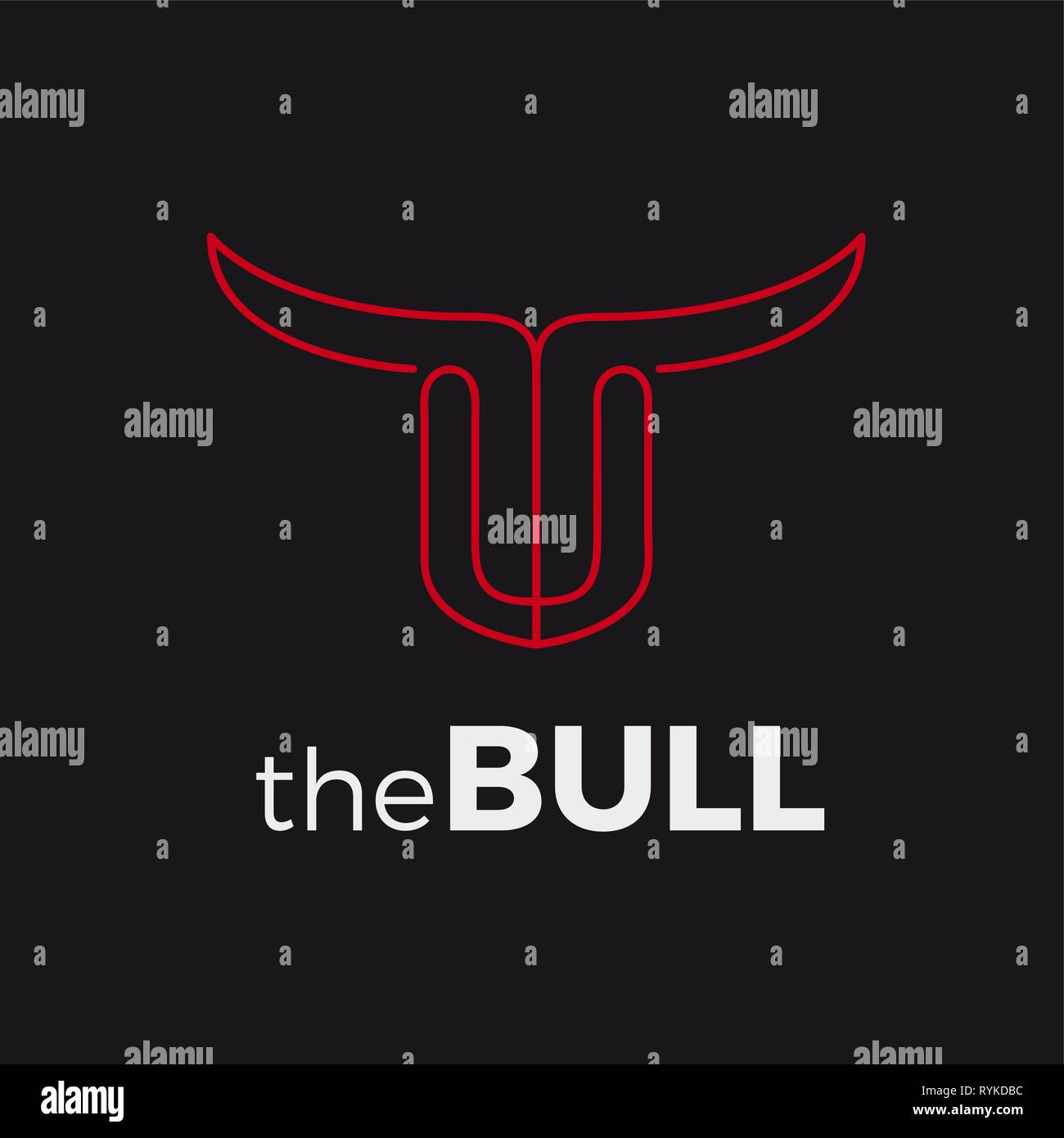 Il logo del vettore bull. Concetto di forza e la virilità Illustrazione Vettoriale