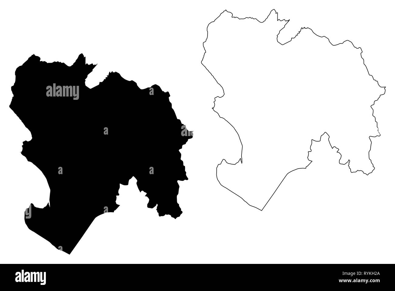 Dipartimento di Piura (Repubblica del Perù, regioni del Perù) mappa illustrazione vettoriale, scribble schizzo Piura mappa Illustrazione Vettoriale