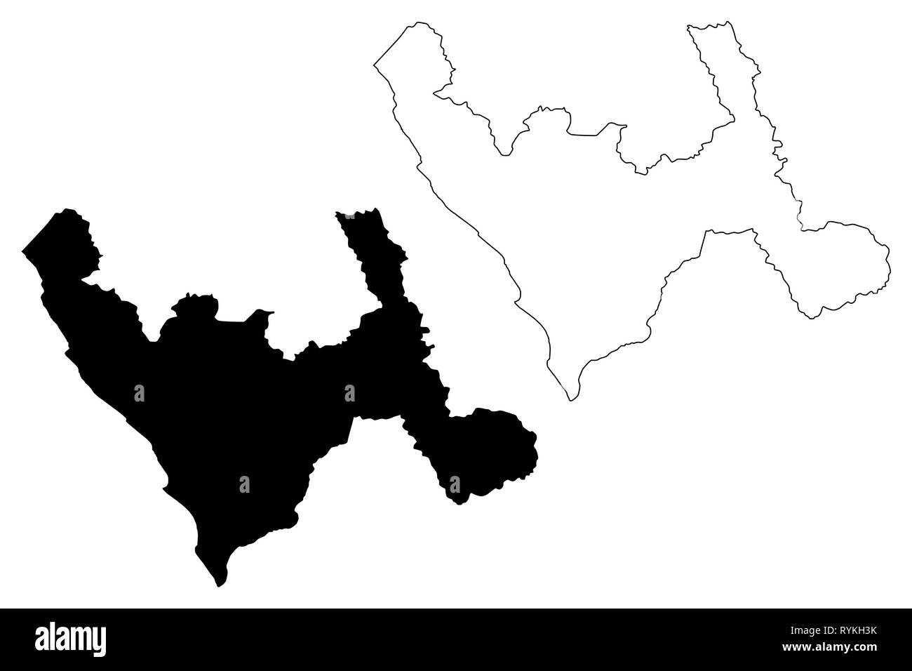 Dipartimento di La Libertad (Repubblica del Perù, regioni del Perù) mappa illustrazione vettoriale, scribble sketch La Libertad mappa Illustrazione Vettoriale