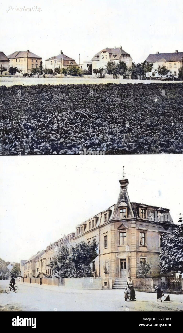 Cartoline Multiview, edifici nel Landkreis Meißen, Priestewitz, 1915, Landkreis Meißen, Germania Foto Stock