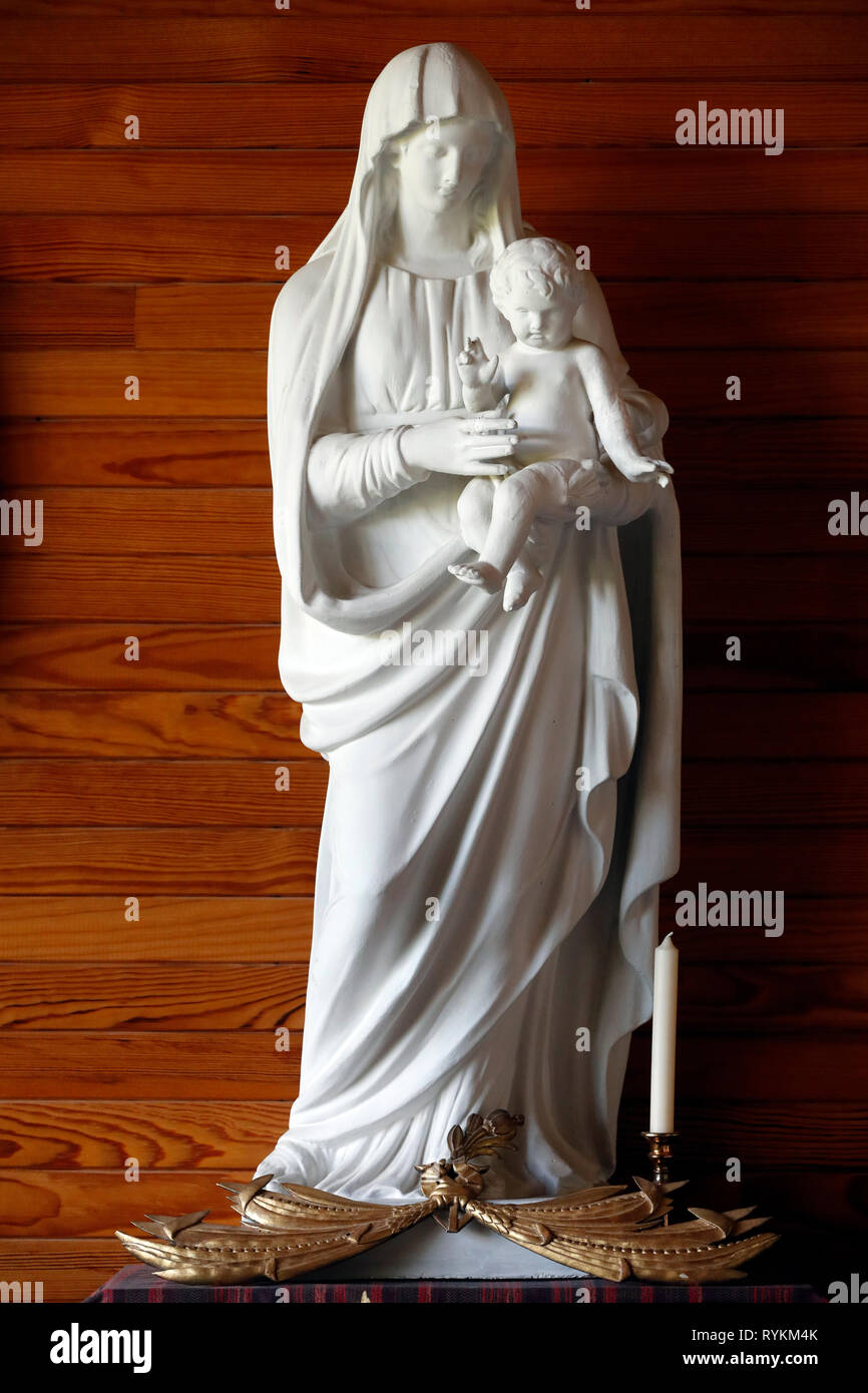 La Visitazione monastero. Vergine Maria e Gesù bambino statua. Marclaz. La Francia. Foto Stock