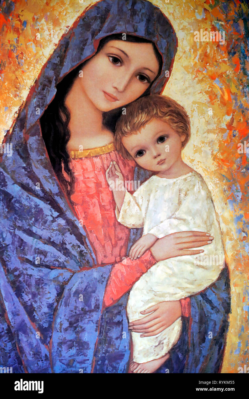 La Visitazione monastero. Vergine Maria e Gesù bambino dipinto. Marclaz. La  Francia Foto stock - Alamy