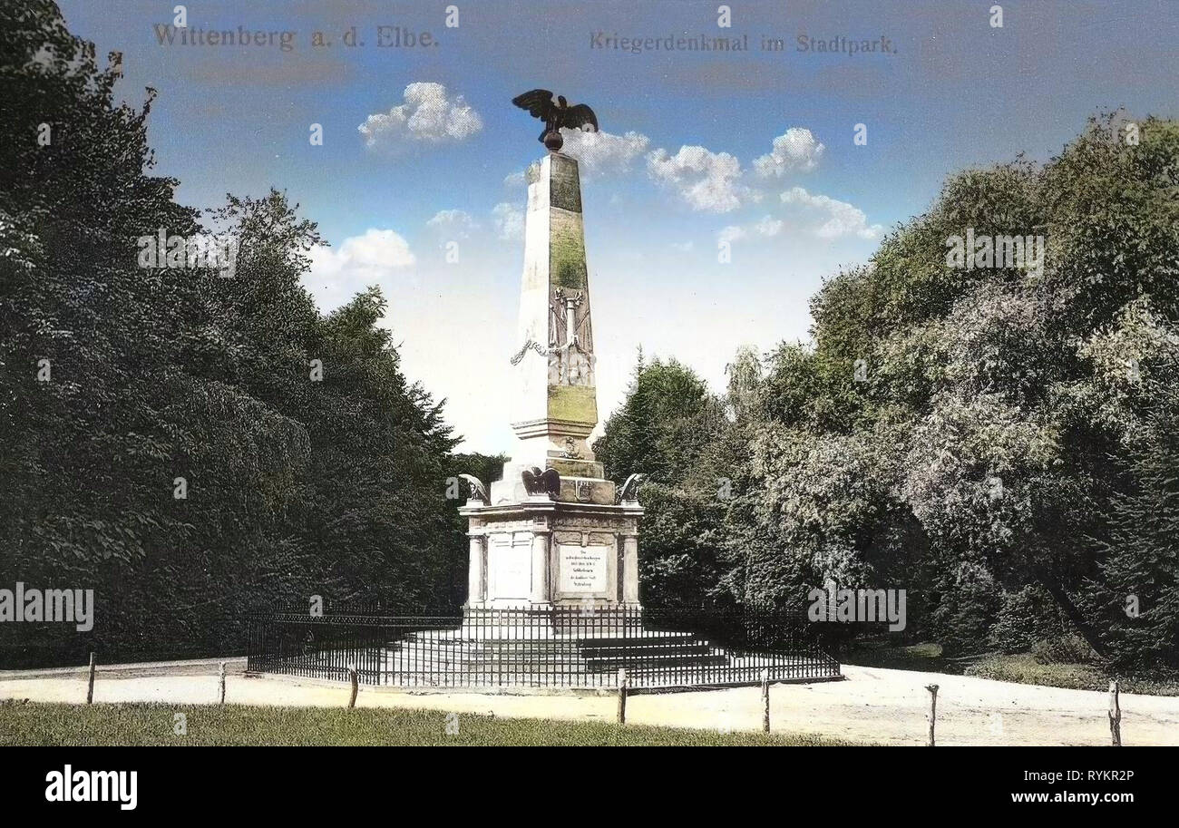 Cimiteri di guerra in Sassonia-Anhalt, monumenti e memoriali a Wittenberg, 1913, Sassonia-Anhalt, Wittenberg, Kriegerdenkmal, Germania Foto Stock