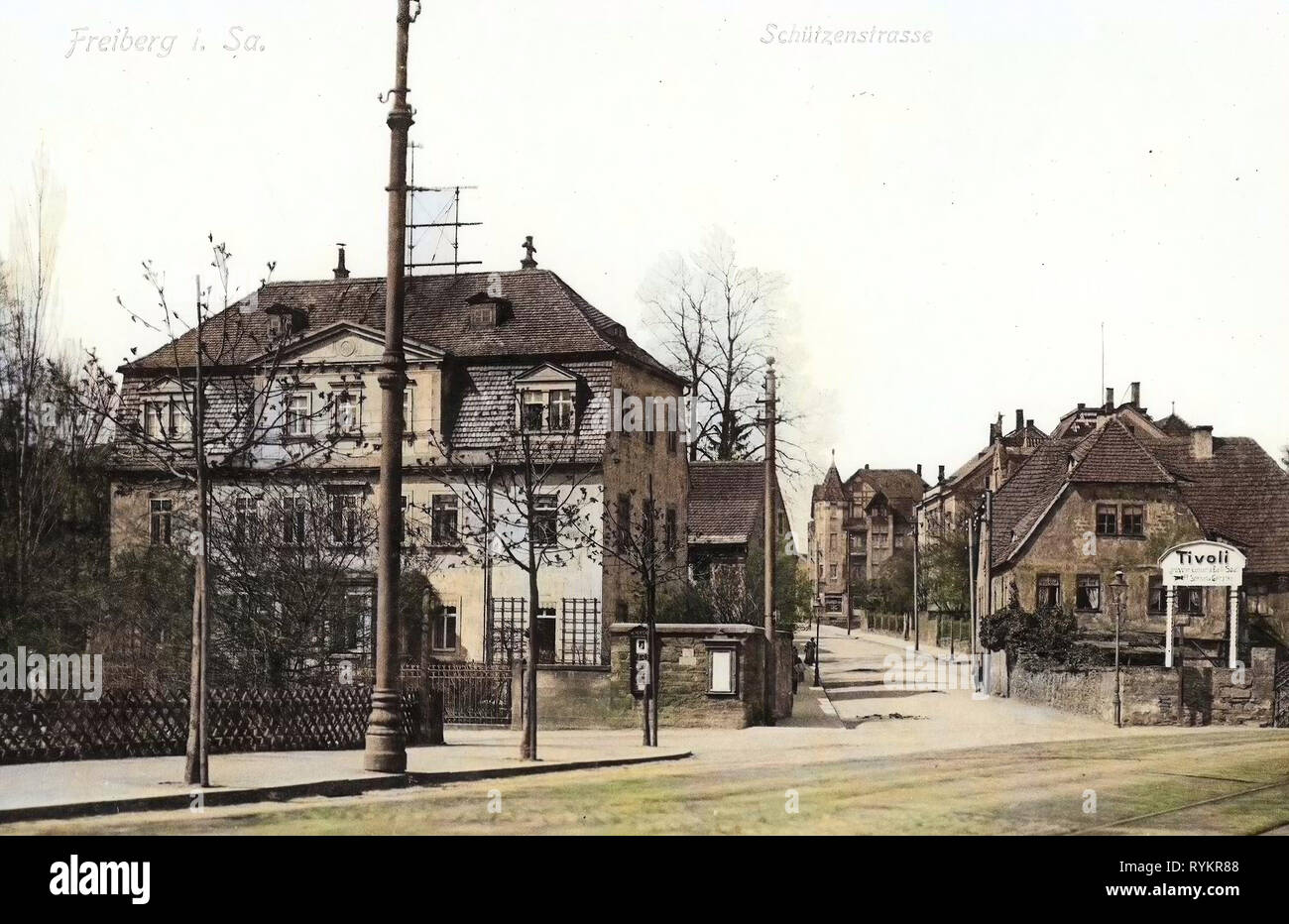 Edifici a Freiberg (Sachsen), 1913, Landkreis Mittelsachsen, Freiberg, Schützenstraße, Germania Foto Stock