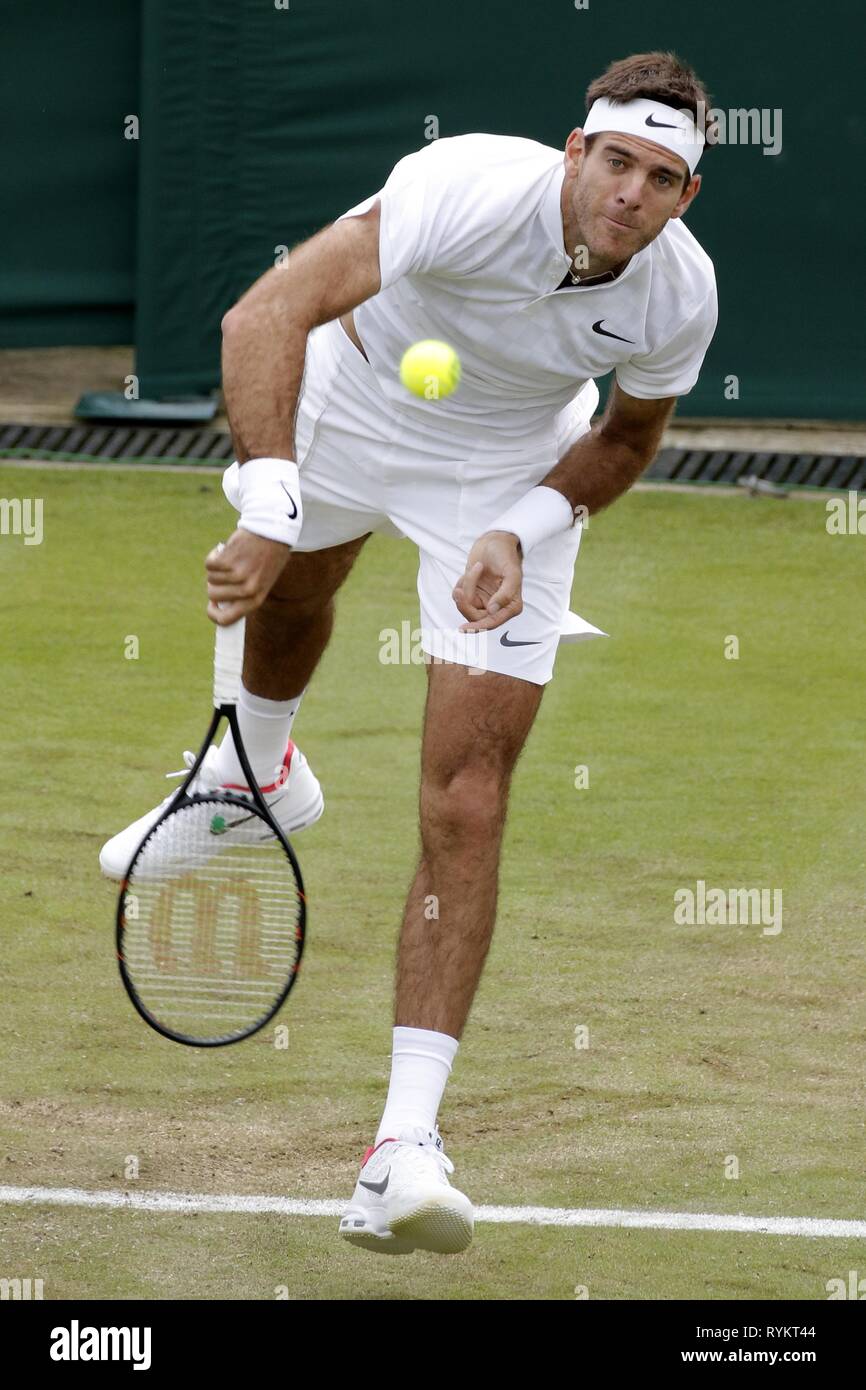 JUAN Martin Del Potro, Argentina, i campionati di Wimbledon 2017, 2017 Foto Stock