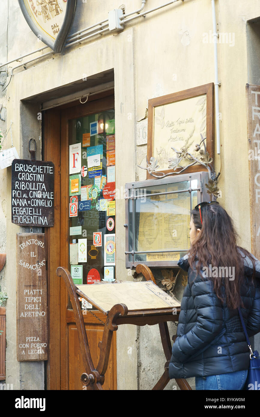 Trattoria il saraceno, Arezzo, Toscana, Italia Foto Stock
