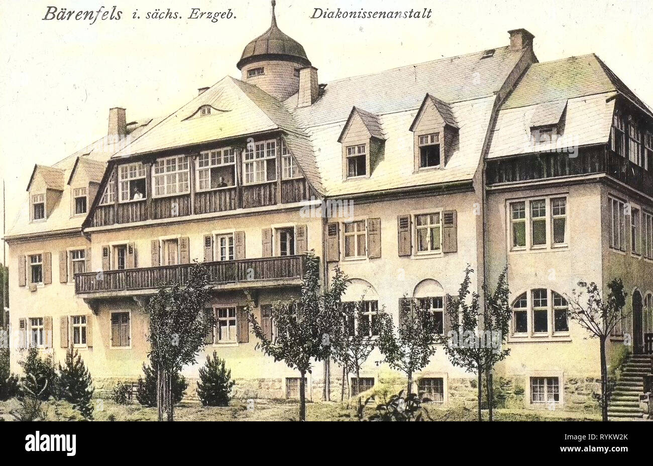 Edifici nel Landkreis Sächsische Schweiz-Osterzgebirge, Deaconess istituzioni, Bärenfels, 1920, Landkreis Sächsische Schweiz-Osterzgebirge, Diakonissenanstalt, Germania Foto Stock