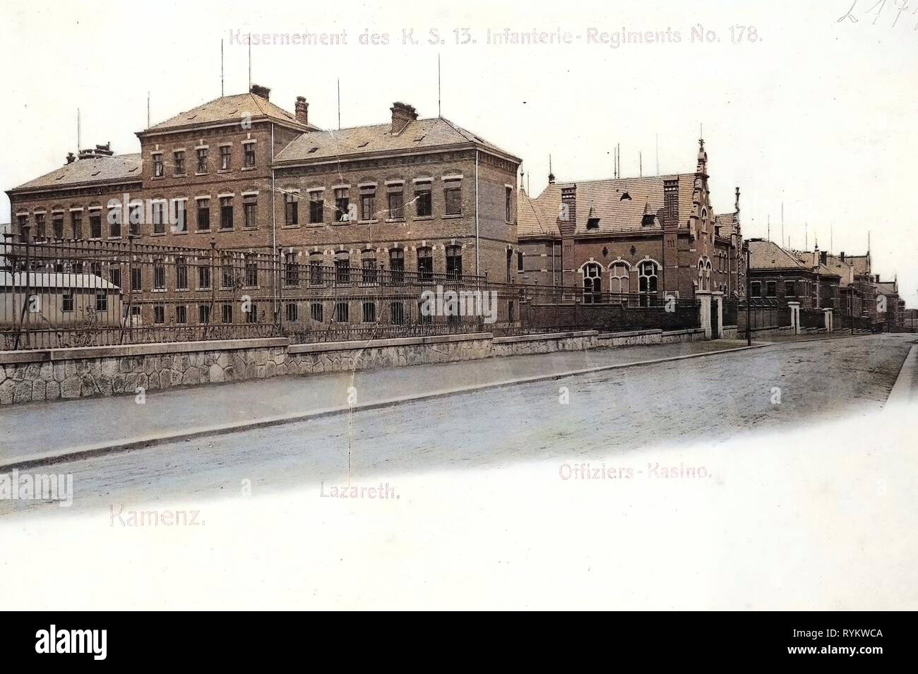 Officers' Mess in Kamenz, ospedali militari in Germania, Kamenz 1901, Landkreis Bautzen, Lazareth, Offizierscasino Foto Stock