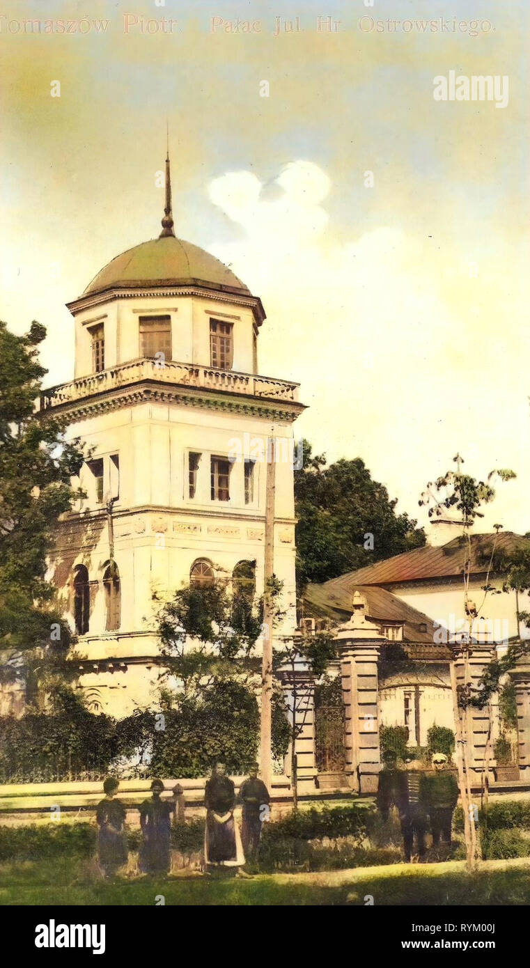 Ostrowski Palace di Tomaszów Mazowiecki, 1905, Łódź voivodato, Tomaszow, Palac Jul. Hr. Ostrrowskiego Foto Stock