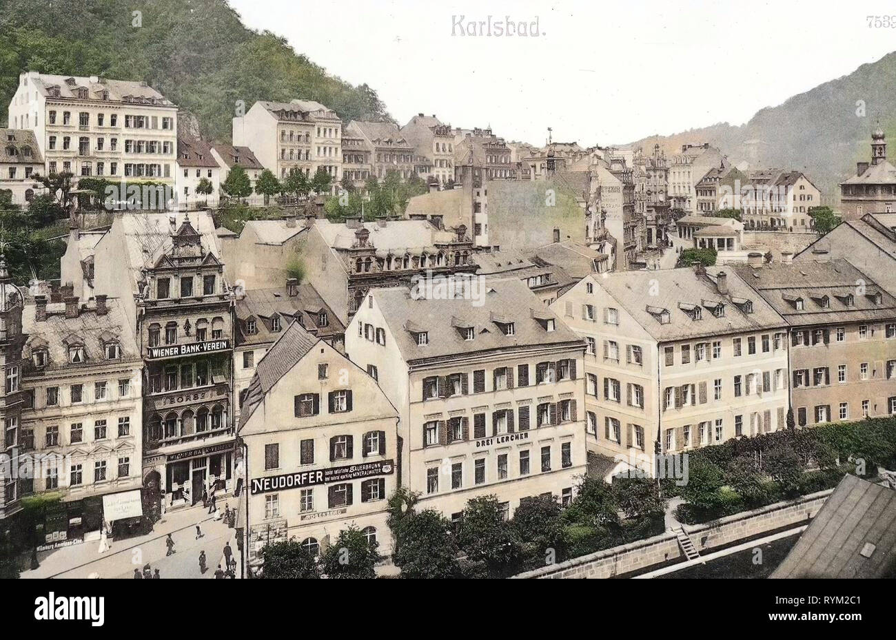 Edifici di Karlovy Vary, 1906, Regione di Karlovy Vary, Karlsbad, Repubblica Ceca Foto Stock