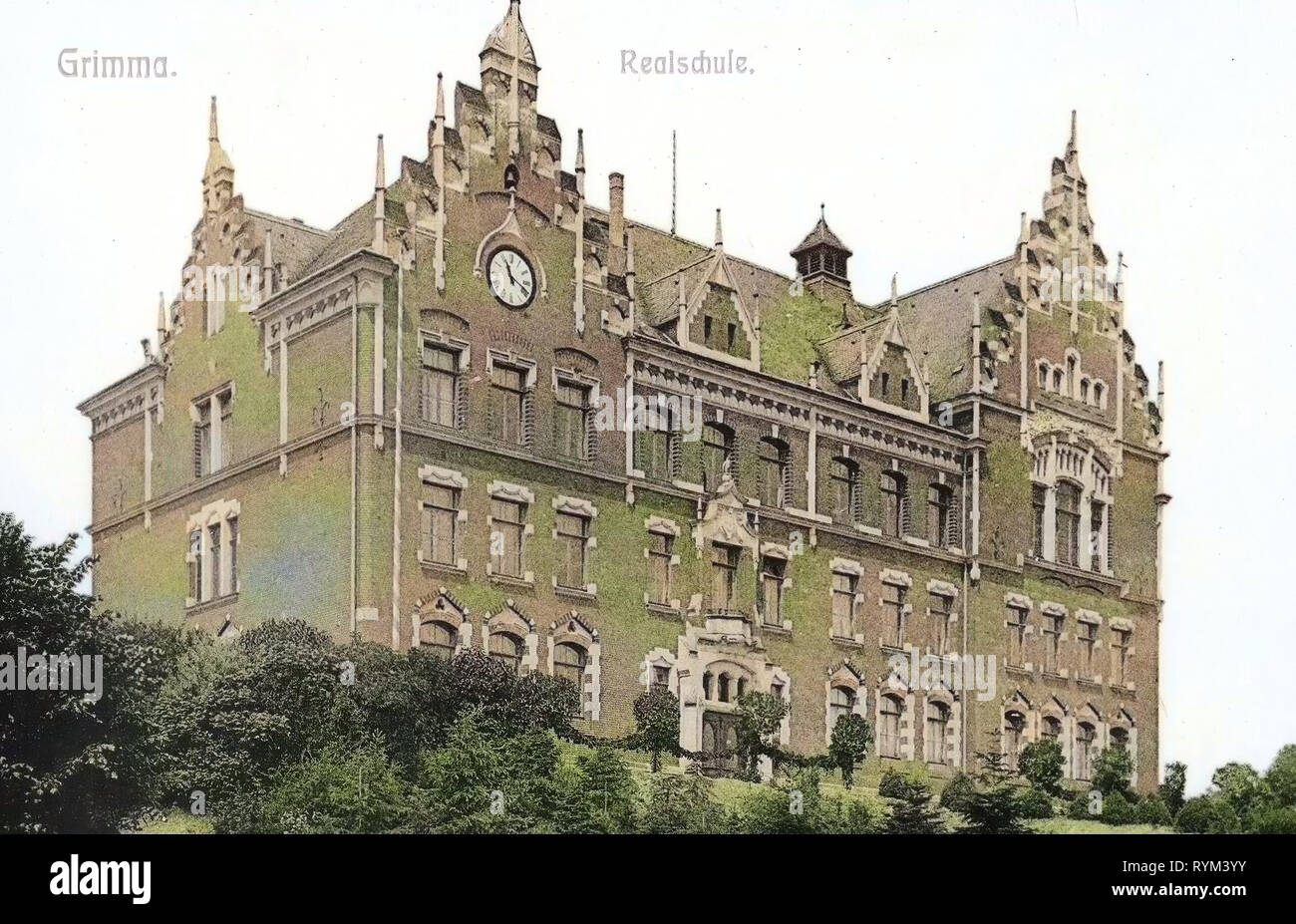 Scuole nel Landkreis Leipzig, Grimma, 1908, Landkreis Leipzig, Realschule, Germania Foto Stock