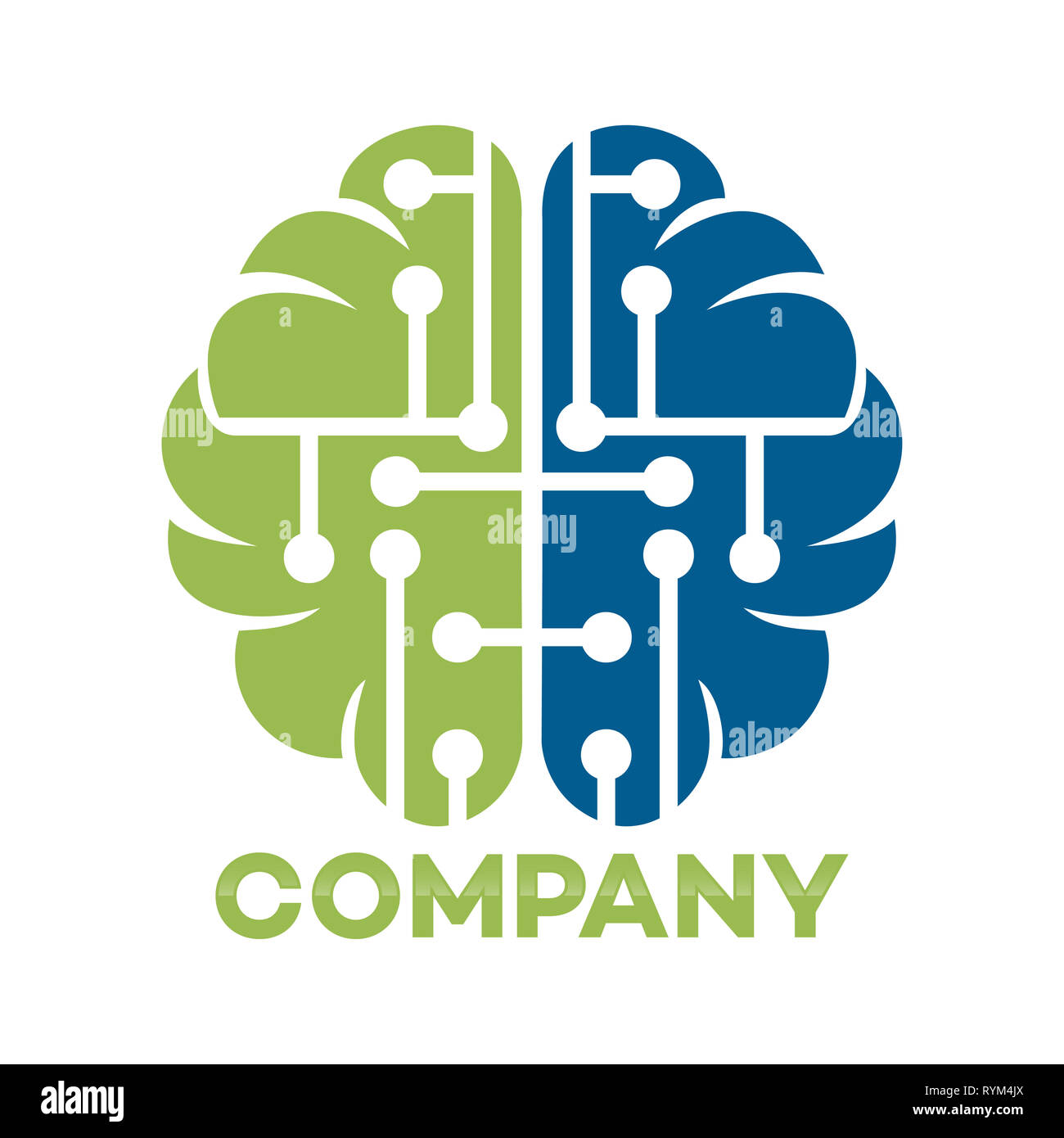 Cervello logo della tecnologia Foto Stock