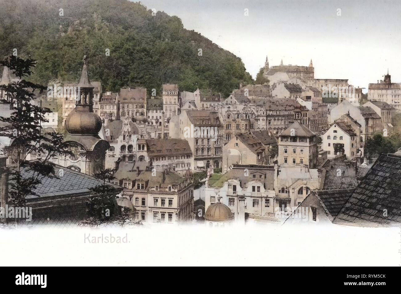 Edifici di Karlovy Vary, 1901, Regione di Karlovy Vary, Karlsbad, Repubblica Ceca Foto Stock