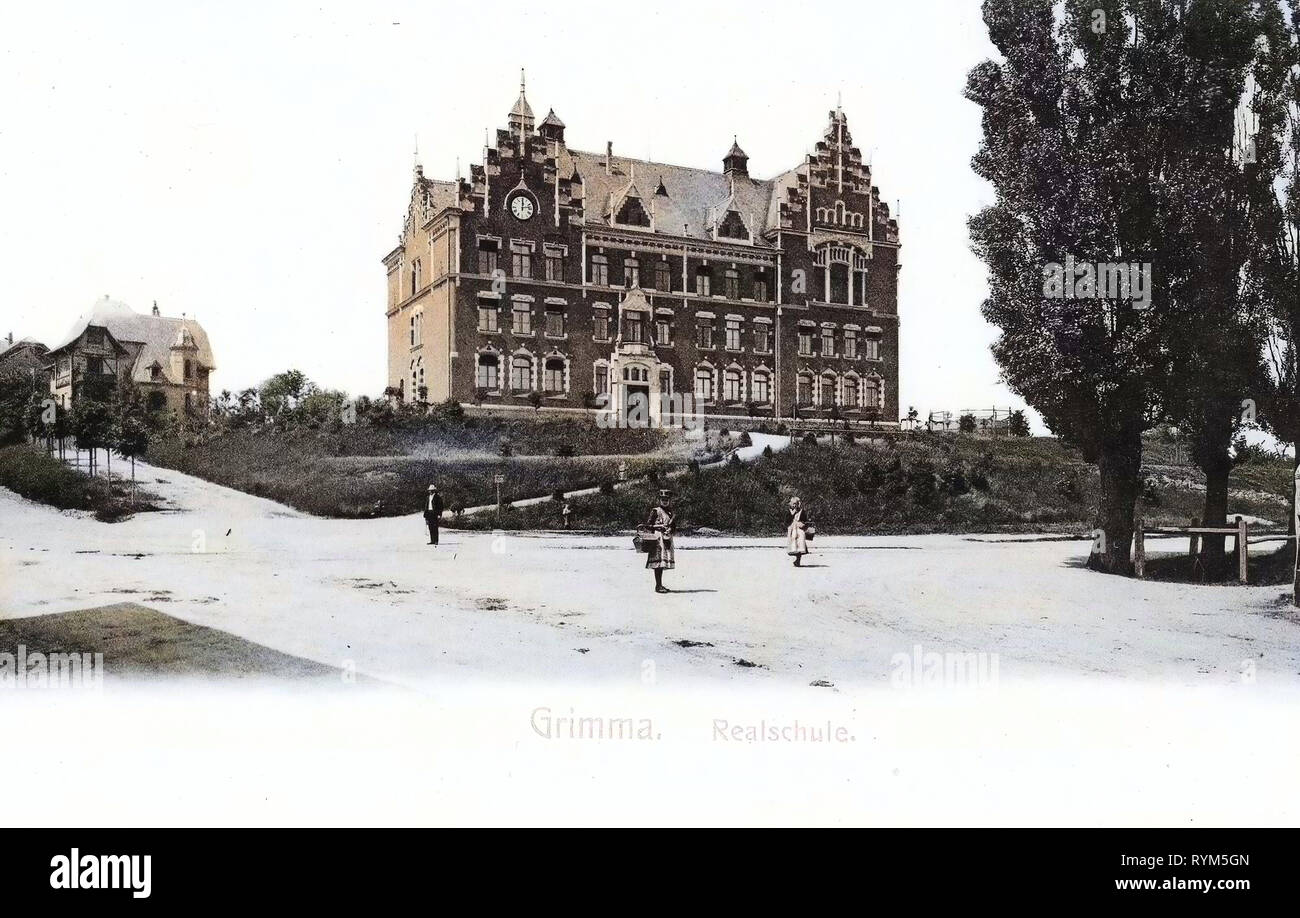 Scuole nel Landkreis Leipzig, Grimma 1903, Landkreis Leipzig, Realschule, Germania Foto Stock