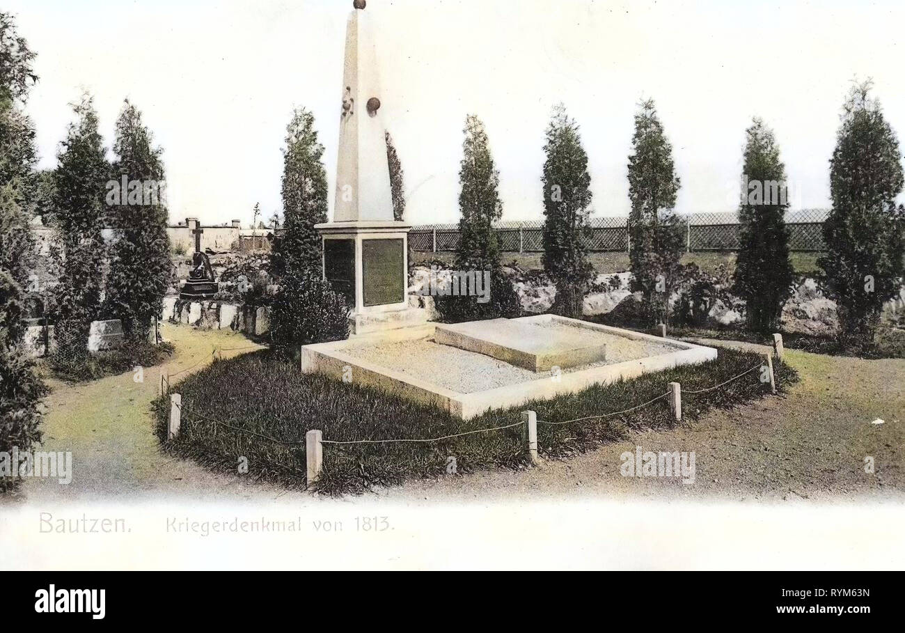 Cimiteri di guerra nel Landkreis Bautzen, Battaglia di Bautzen, 1903, Landkreis Bautzen, Bautzen, Kriegerdenkmal von 1813, Germania Foto Stock