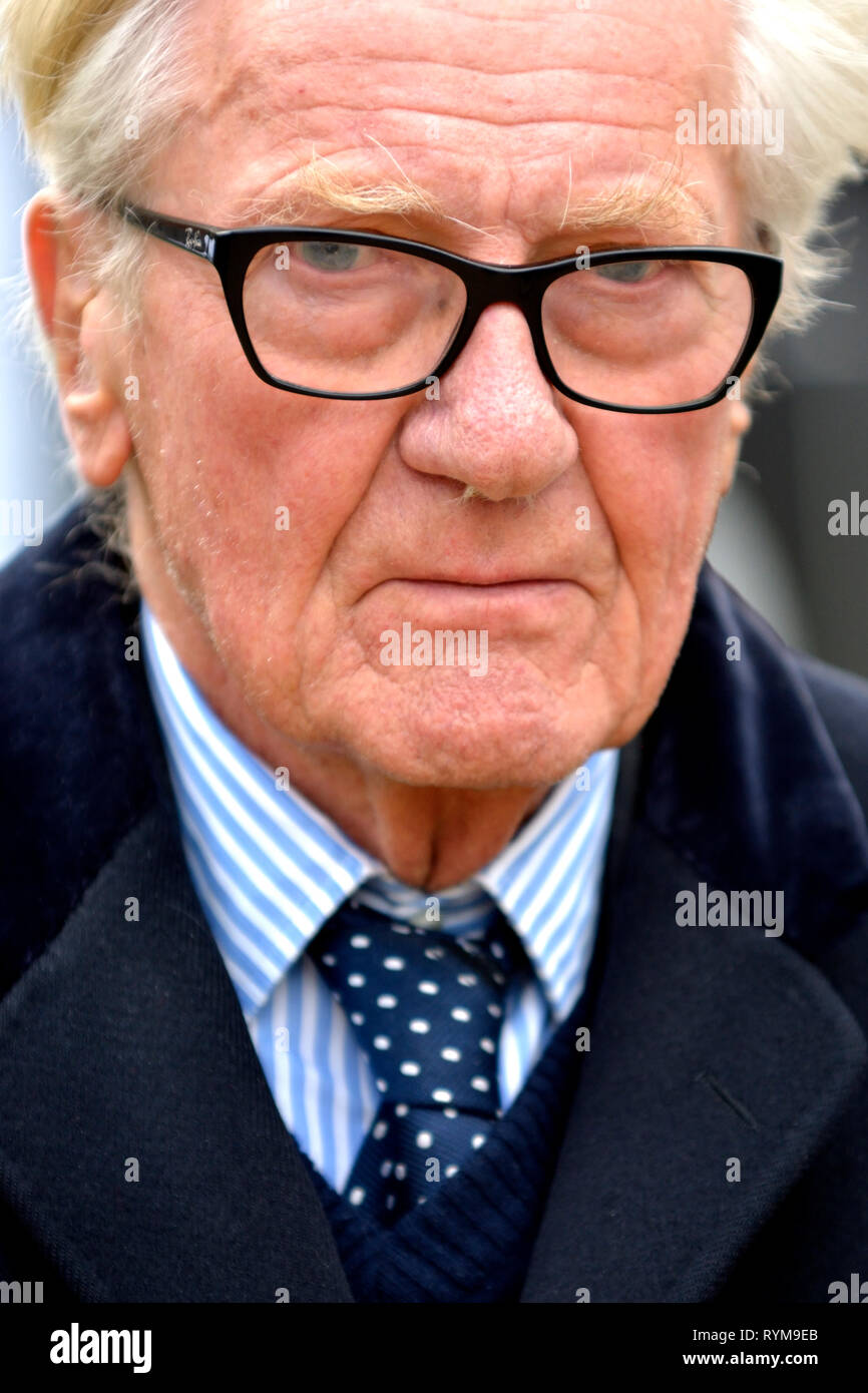 Michael Heseltine / Barone Heseltine (ex mp conservatore e vice PM) su College Green, Westminster, Marzo 2019 Foto Stock