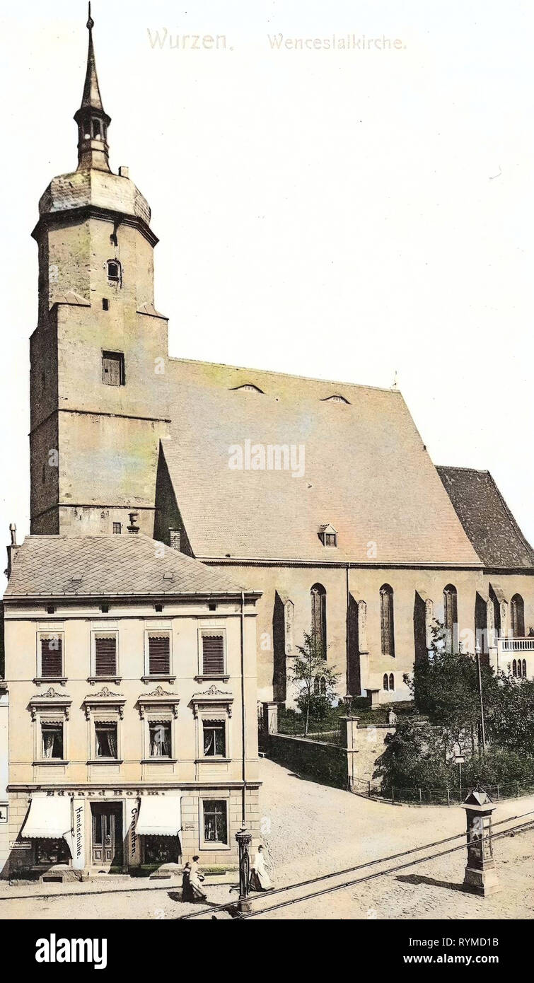 Chiese in Wurzen, edifici in Wurzen, 1906 Landkreis Leipzig, Wurzen, Wenceslaikirche, Germania Foto Stock