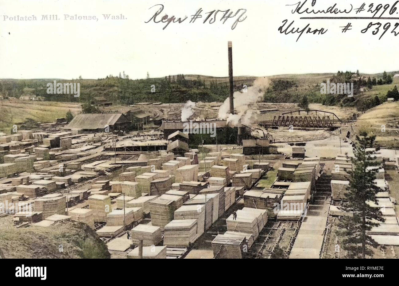 Ponti di Washington (stato), industria di Washington (stato), mulini a Washington (stato), Palouse, 1906, Washington (stato), nello Stato di Washington, n potlatch Mill Foto Stock