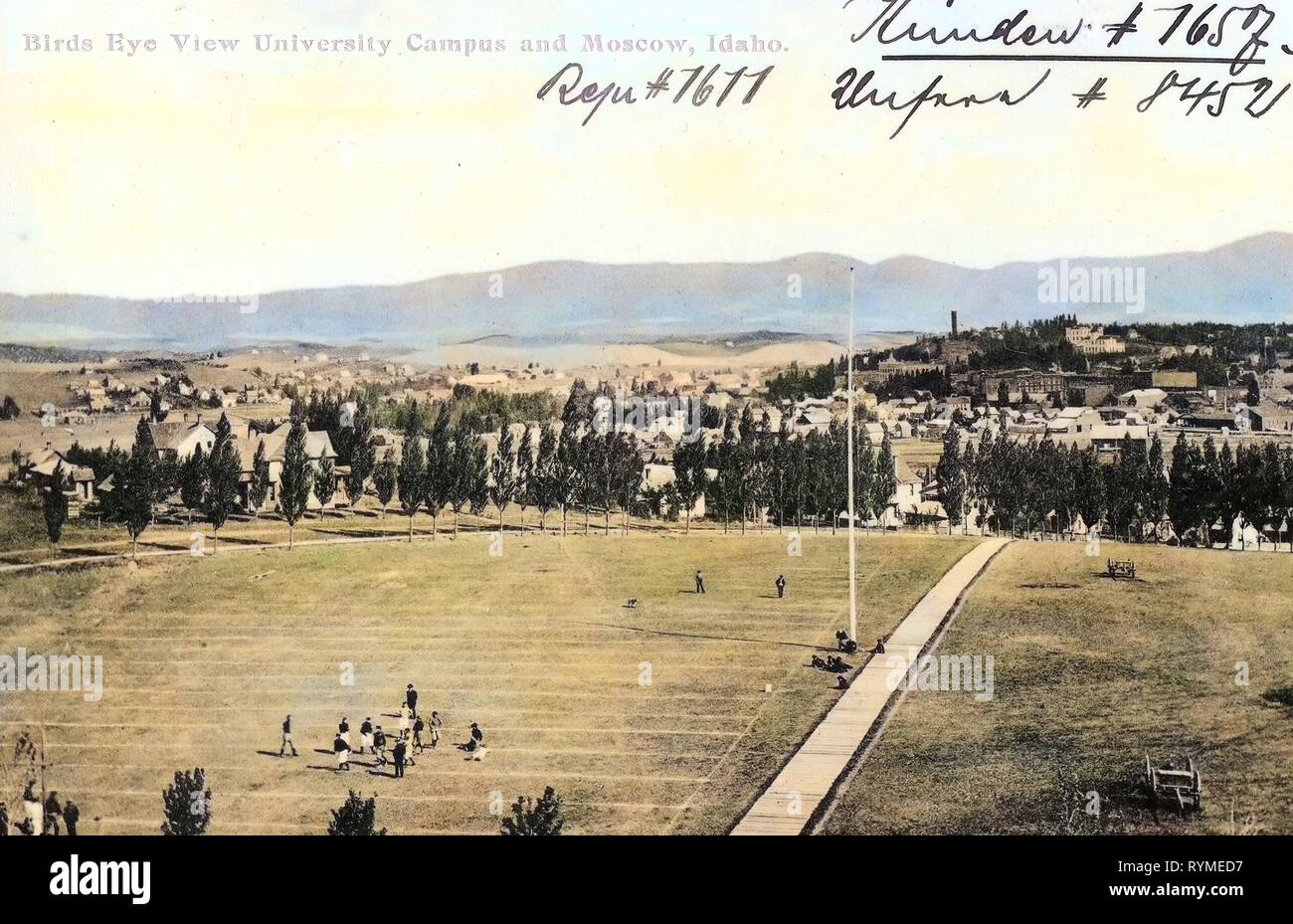 Le fotografie aeree di Idaho, Università di Idaho campus, 1906, Idaho, Mosca, Birds Eye View Campus Universitario e di Mosca Foto Stock