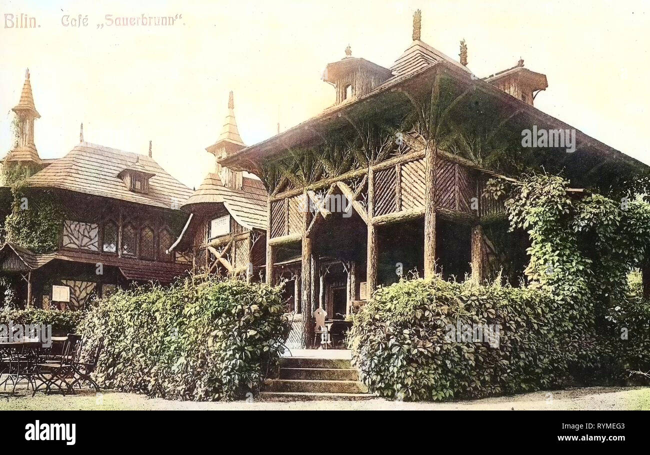 Caffetterie in Repubblica ceca, 1907, Ústí nad Labem Regione, Bilin, Cafe Sauerbrunn Foto Stock