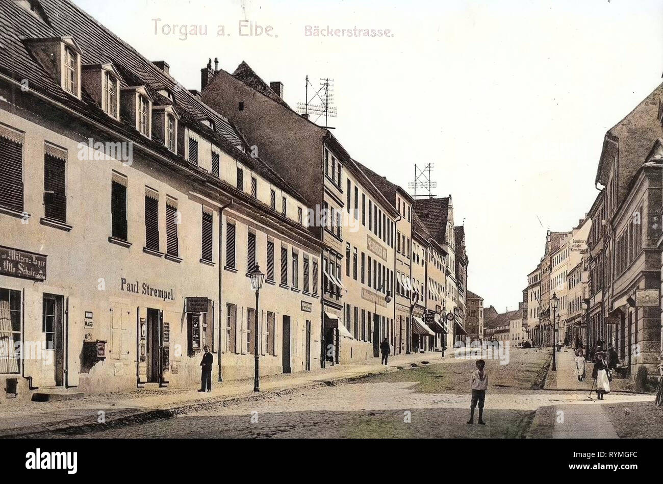Edifici di Torgau, 1908, Landkreis Nordsachsen, Torgau, Bäckerstraße, Germania Foto Stock