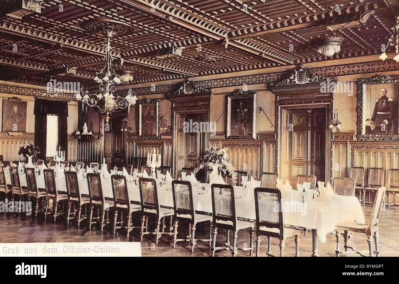 Officers' Mess a Dresda, sale da pranzo in Germania, le strutture militari di Germania, storia di Dresda, 1908, Dresda, Offizierskasino des Schützen, reggimenti Foto Stock