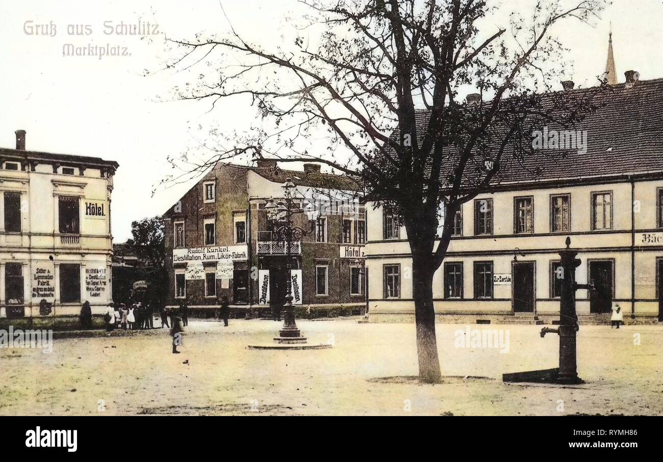 Jan Paweł II Square in Solec Kujawski, 1908 cartoline, Schulitz, 1908, Marktplatz Foto Stock