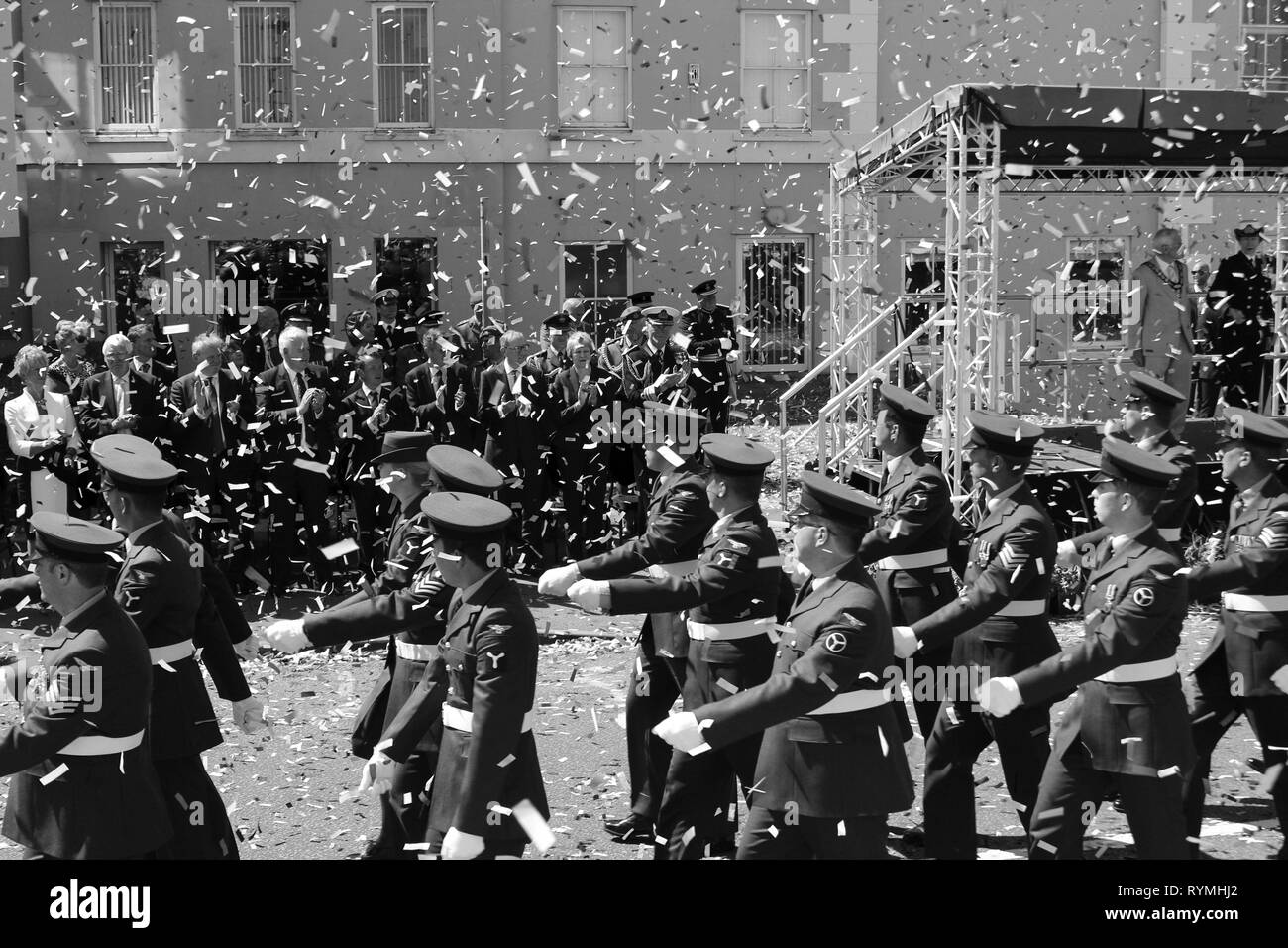 Il Primo Ministro Theresa possono frequentare le forze armate giorno Llandudno, Wales UK Foto Stock