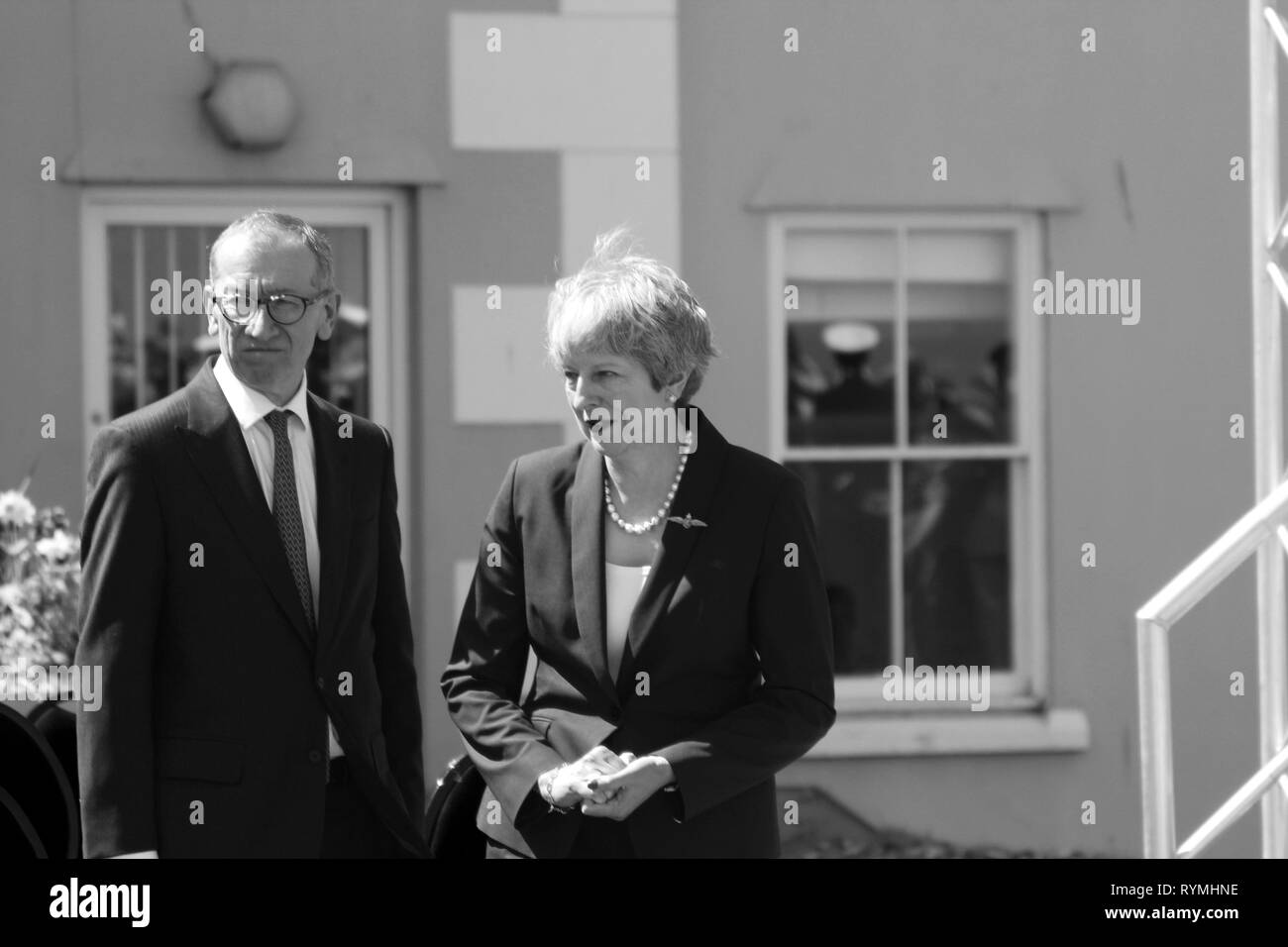 Il Primo Ministro Theresa possono frequentare le forze armate giorno Llandudno, Wales UK Foto Stock
