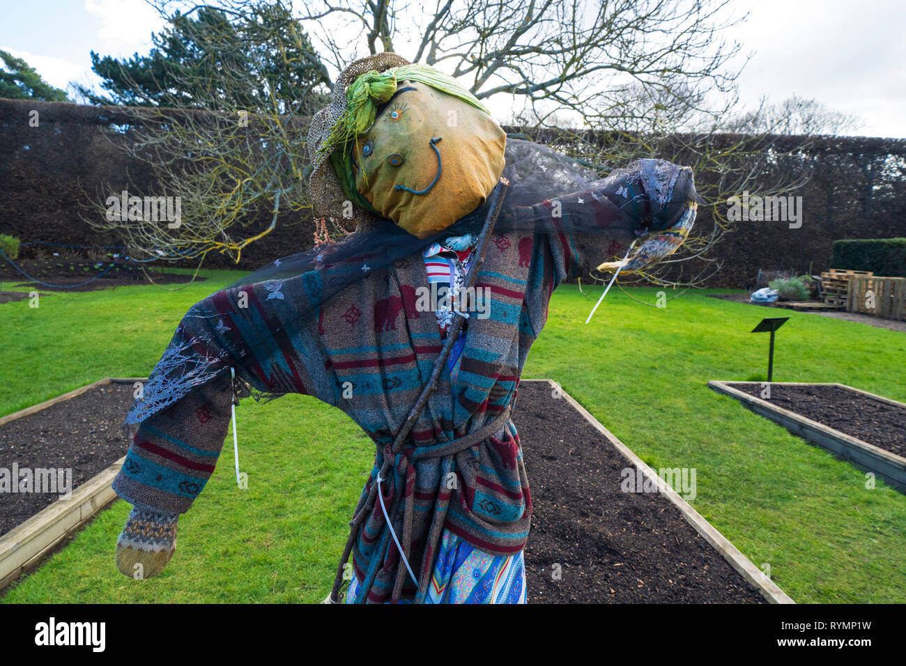 Lo Spaventapasseri in Royal Botanic Garden Edinburgh, Scotland Regno Unito Foto Stock