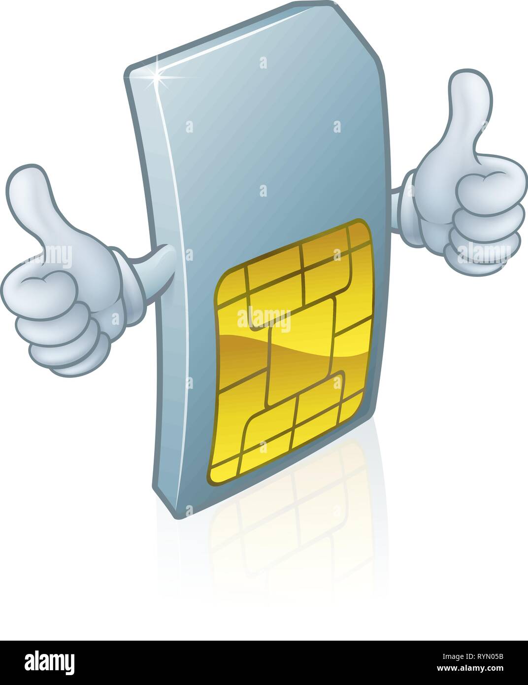 Mobile Phone Sim Card mascotte cartoon Illustrazione Vettoriale