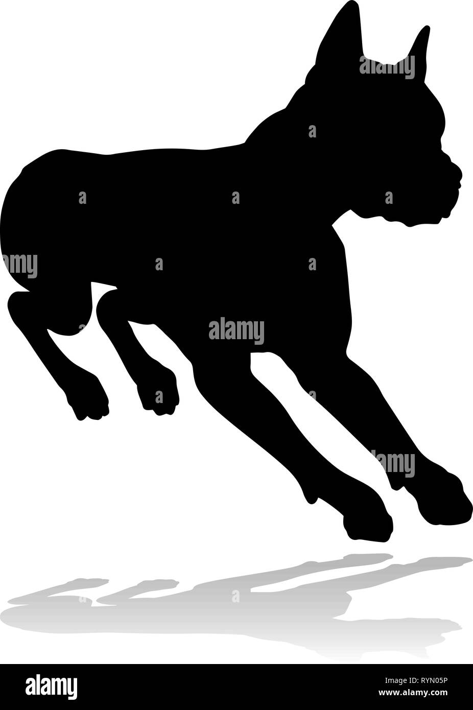 Silhouette cane animale domestico Illustrazione Vettoriale