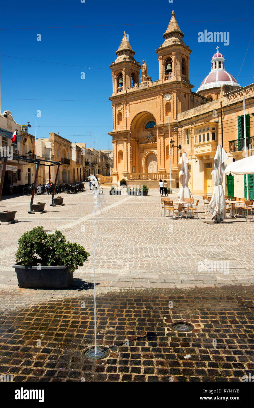 Marsaxlook, Malta, la chiesa Nostra Signora di Pompei, Foto Stock