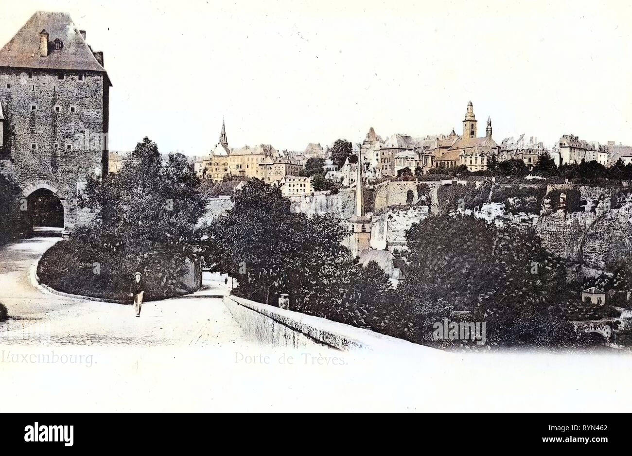 Porte de Trèves (città di Lussemburgo), 1904, Lussemburgo District, cartoline della città di Lussemburgo, Lussemburgo, Porte de Treves Foto Stock