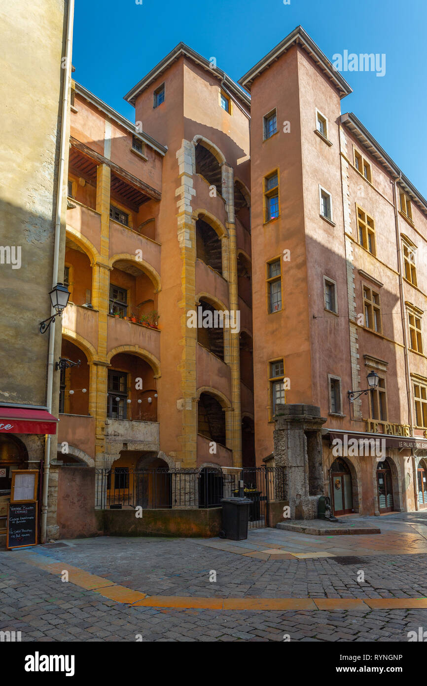 Place Neuve Saint John, Lione, Francia Foto Stock